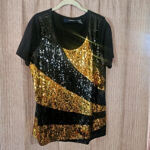 Denim 24/7 Sequin Embellished Top - Size L